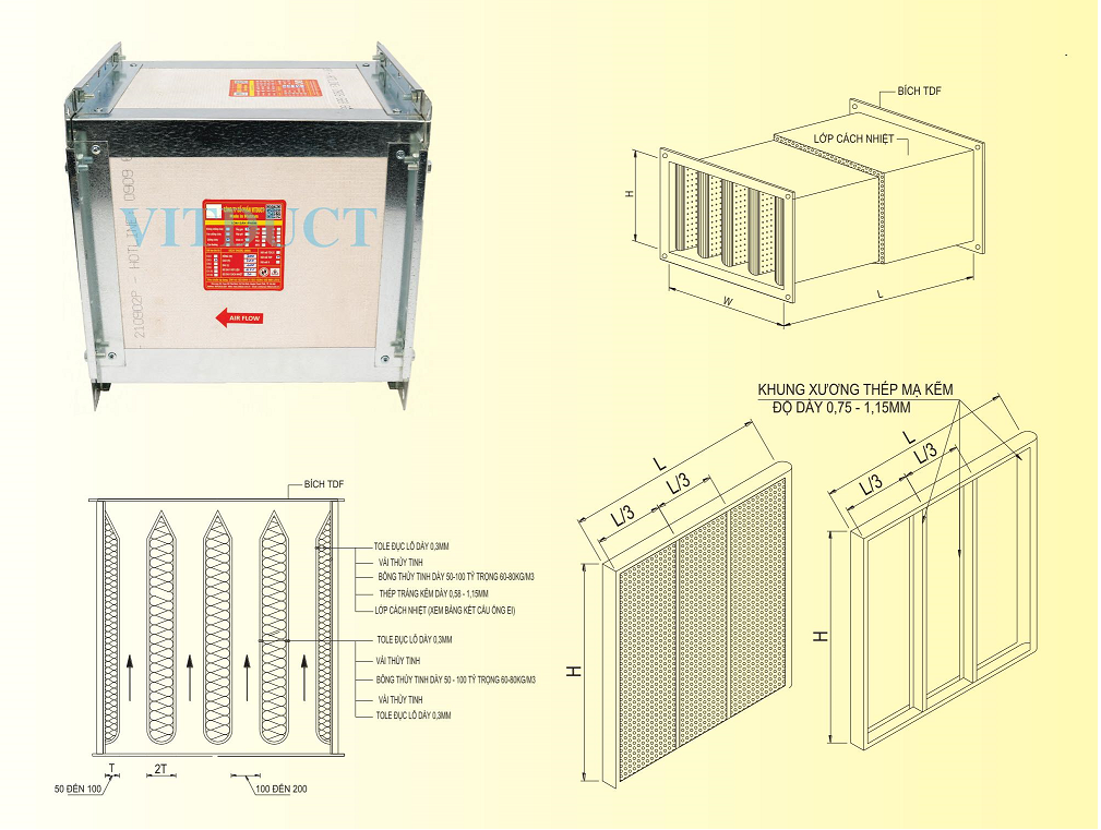 Ống gió tiêu âm chống cháy đạt EI: V-ADS:EI...