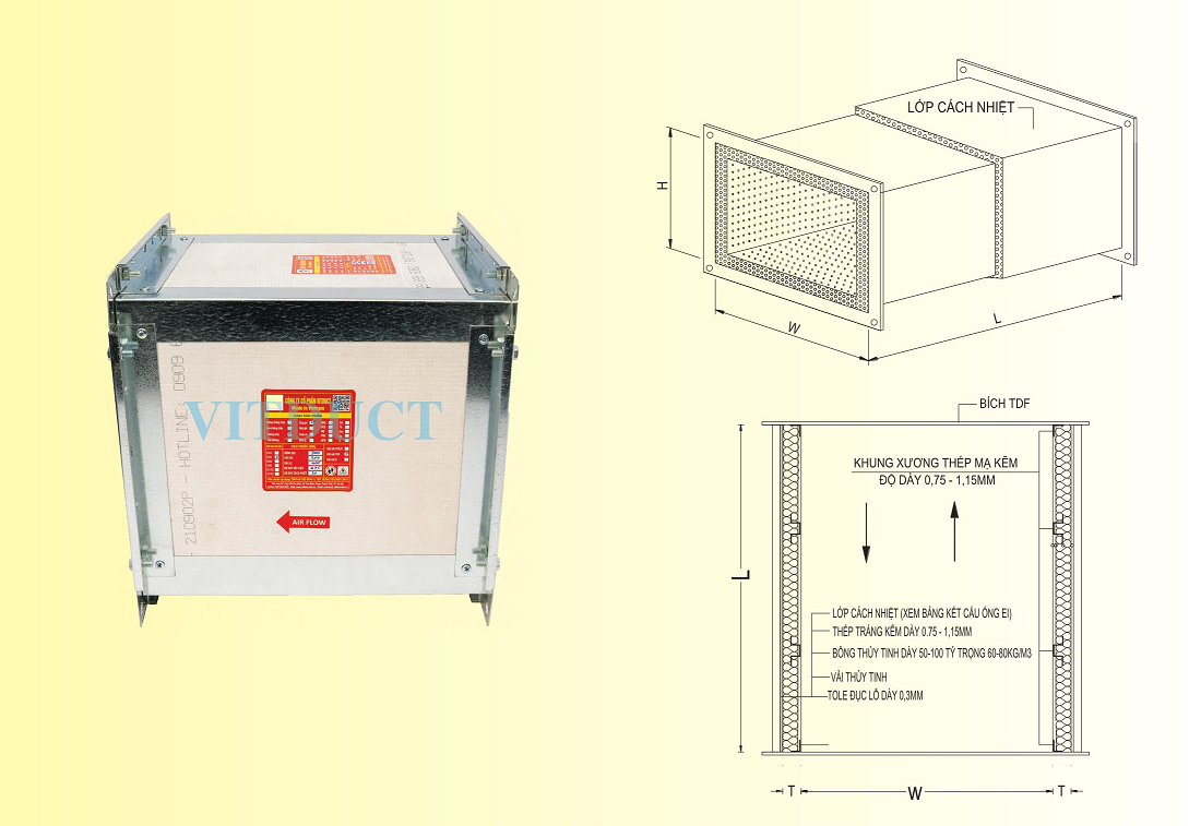 Ống gió tiêu âm chống cháy đạt EI: V-ADS:EI...