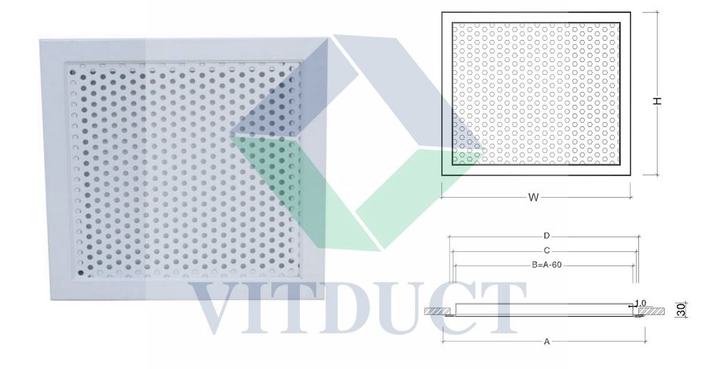 Cửa gió tôn soi lỗ: V-PFD