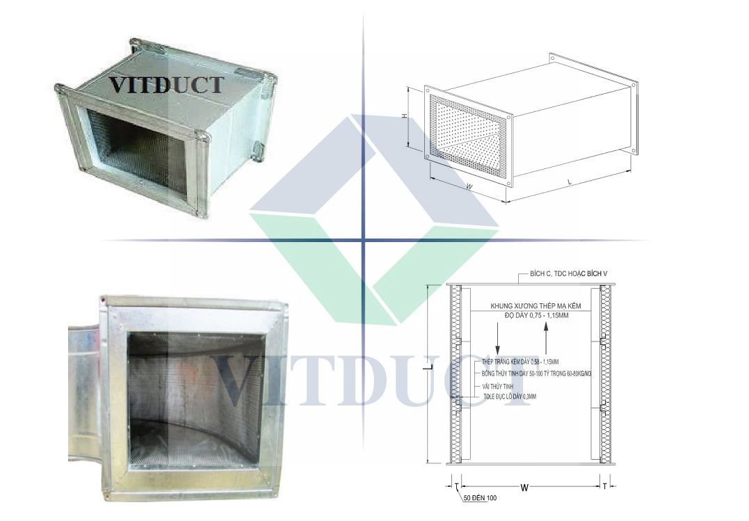 Ống gió tiêu âm loại không có vách ngăn: V-ADS-S