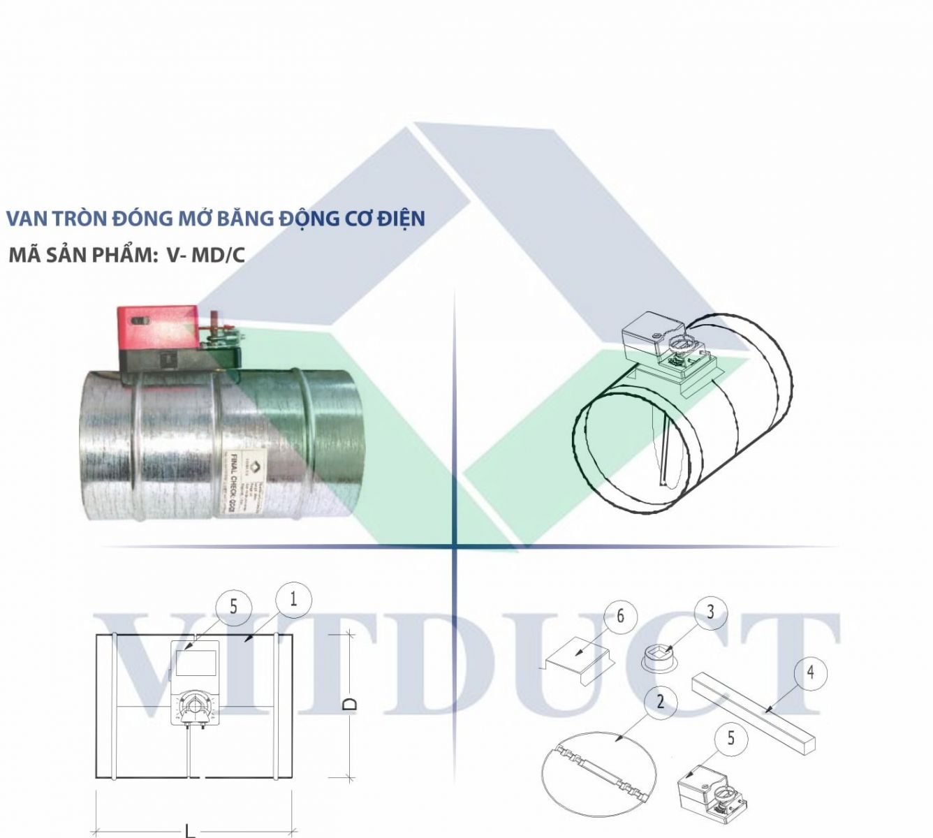 Van tròn đóng mở bằng động cơ điện: V-MD/C