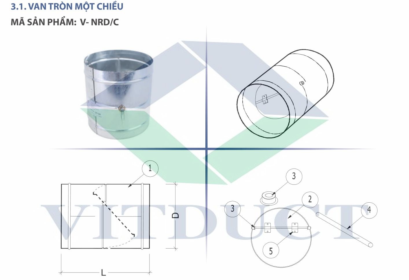 Van tròn một chiều: V-NRD/C