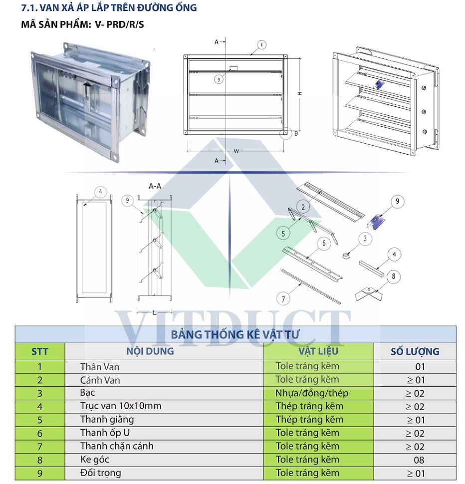 Van xả lắp trên đường ống: V-PRD/R/S