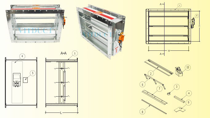 Van sập (cửa sập) chống cháy dùng động cơ điện: V-MFD/S